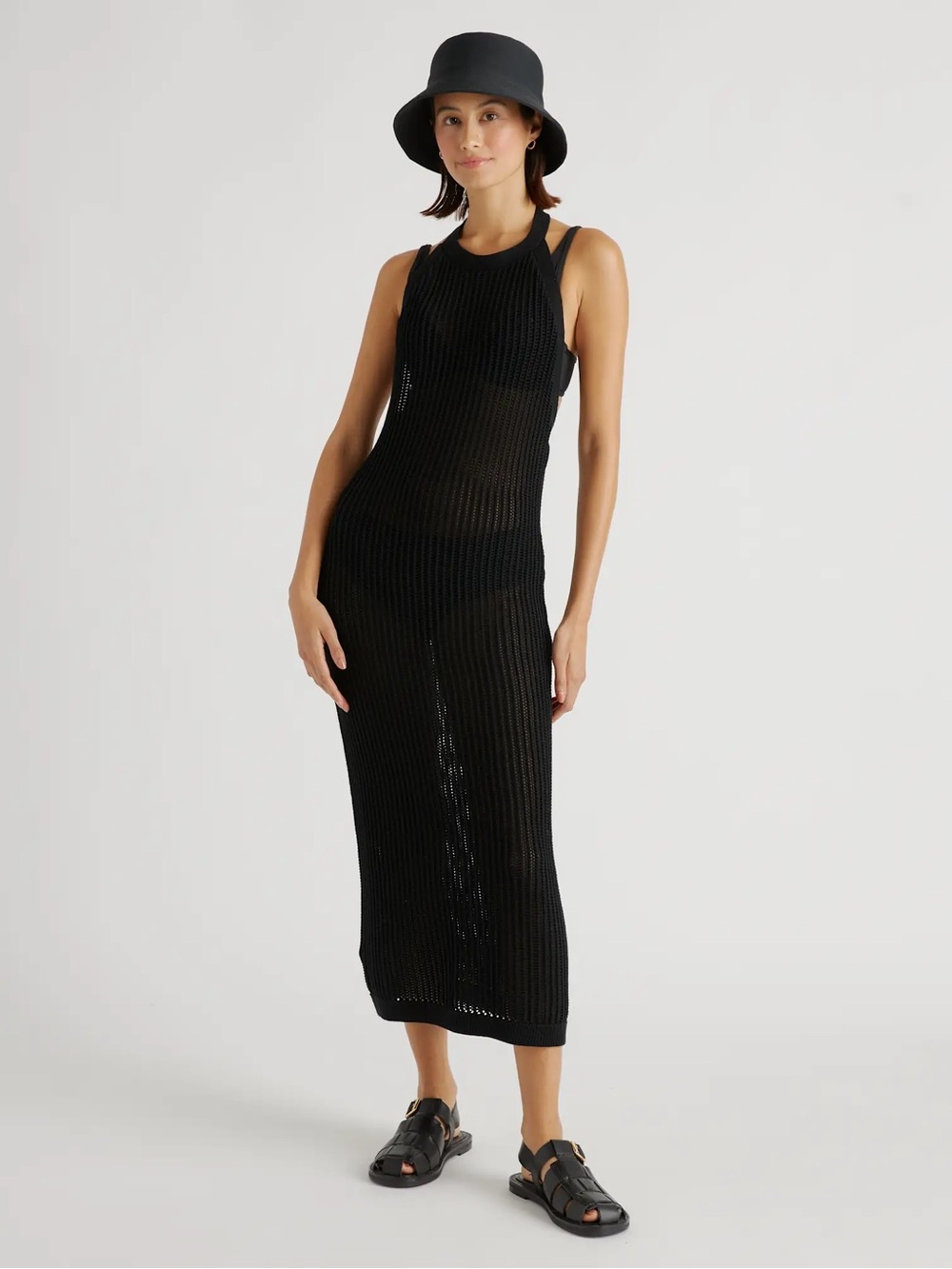 Quince 100% Organic Cotton Open-Knit Cover-Up Maxi Dress
